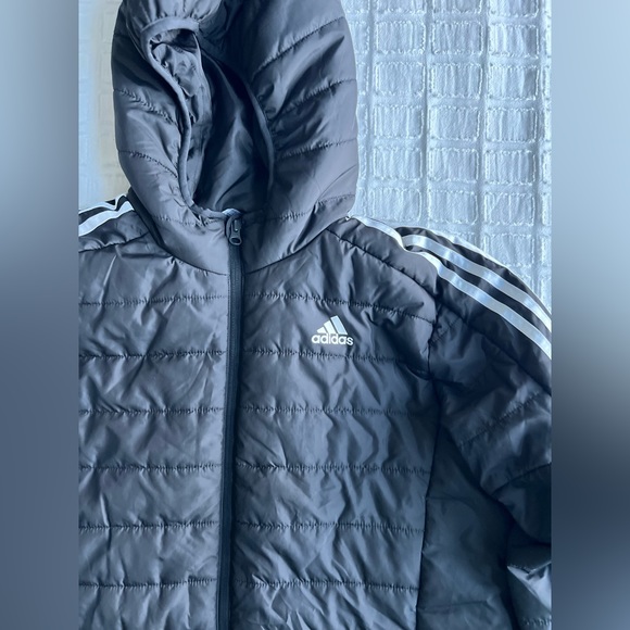 adidas Other - Adidas 3 Stripes Stadium Hooded Cold Weather Long Coat Jacket Youth Unisex XL